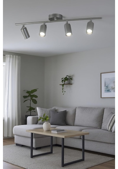Ayrex Spoti Modern Tasarım Salon - Mutfak - Banyo Spot Ledli Sıralı Avize Gri, 80 Cm, 3000, Kelvin Diğer