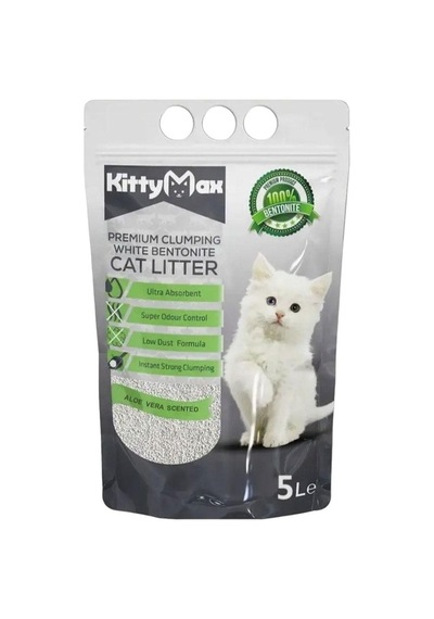 Alovera Kokulu İnce Taneli Bentonit Kedi Kumu 5 Lt