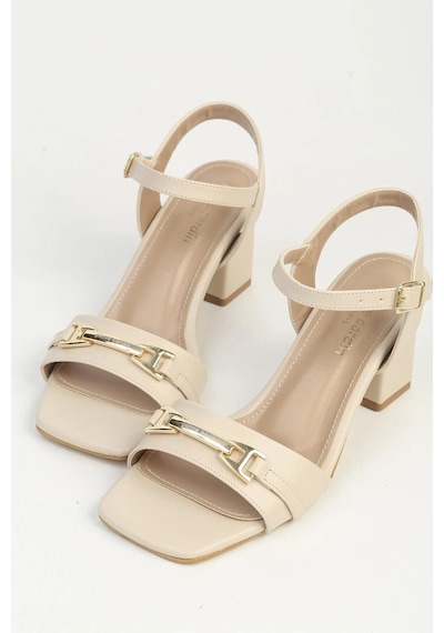 Pierre Cardin Bej Kadın Topuklu Sandalet Pc-55769 Z