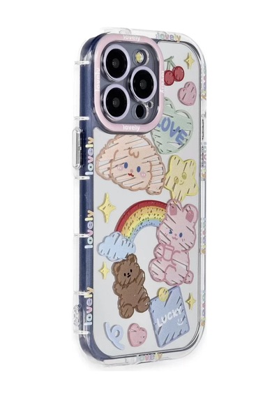 Newface Apple Uyumlu iPhone 14 Pro Max Kılıf Reflexion Desenli Kapak - Desen 4 Şeffaf
