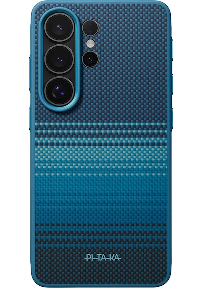 Galaxy S26 Ultra Kılıf M-safe Uyumlu Pitaka Tactile Woven Sunset-moonrise Aramid Cairn Serisi Mavi