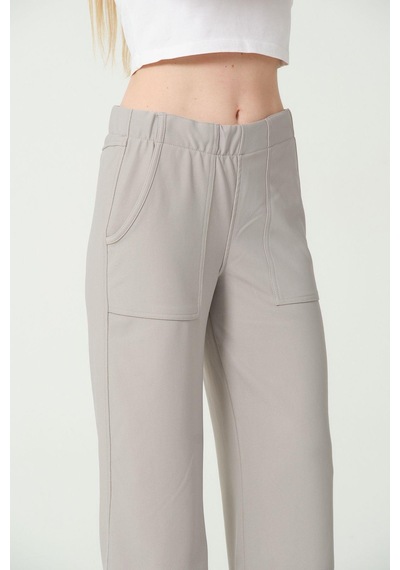 Rich Kadın Yüksek Bel Bol Paça Pantalon Çok Renkli