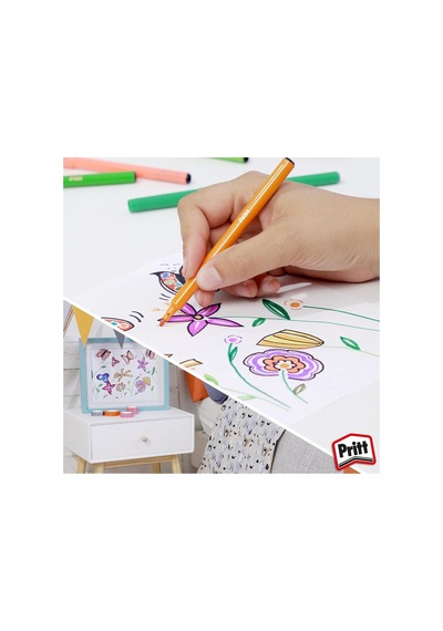 Boya Seti Kuru Sulu Pastel Keçeli Ve 43 Gr Stick Yapıştırıcı Kırtasiye Seti Prit