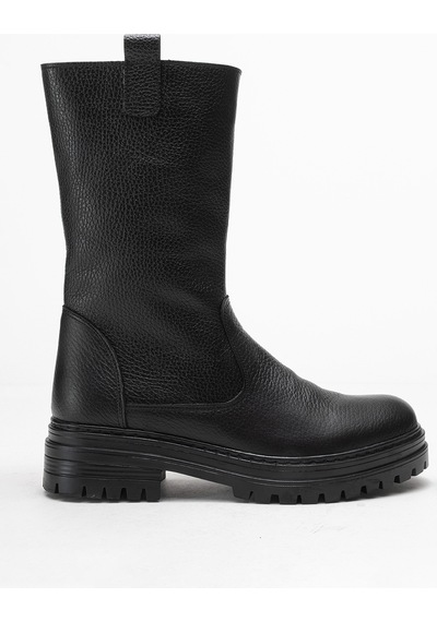Ataköy Ayakkabı Kadın Hakiki Deri Kalın Taban Mid-calf Bot - Pyz888-sıyah Floter
