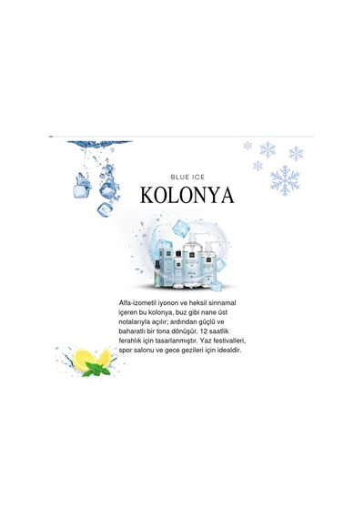 Blue Ice Buzul Ferahlığı Kolonyası 400 Ml Dökmeli 12'li Paket 80 Aile Ve Ofis Toptan Set