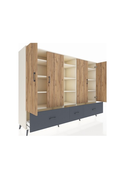 Hyperion Dolap 12 Raflı 3 Çekmeceli 4 Kapaklı 220x44x163 Aytaşı-ç Aytaşı-çam/antrasit Hyperion Dolap 12 Raflı 3 Çekmeceli 4 Kapaklı 220x44x163 Aytaşı-ç Aytaşı-çam/antrasit