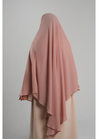 Hürrem Bone Yavruağzı Pratik Hazır Geçmeli Tesettür Eşarp Krep Bağcıklı Sufle Hijab 2313 35