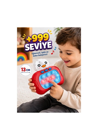 Işıklı Ve Sesli Hızlı Popit Oyuncak El Konsolu 999+ Seviyeli 4 Farklı Oyun Modlu Elektronik Hafıza V