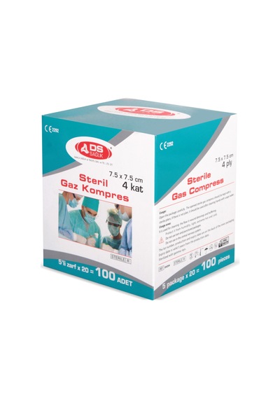 DS STERİL GAZ KOMPRES 7.5 x7.5 cm 100 ADET