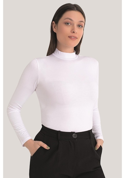 Arma Yıldız Kadın Beyaz Balıkçı Yaka Uzun Kollu Body 3 Adet Beyaz