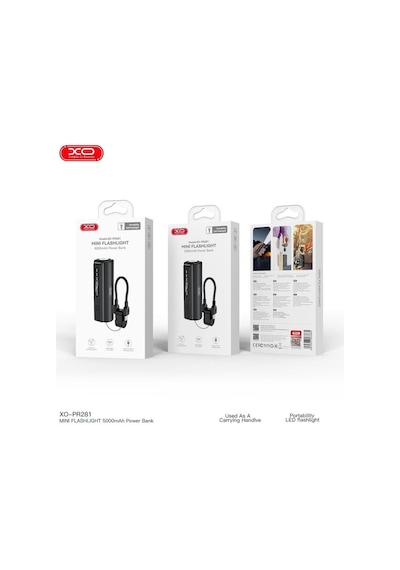Pr281 İp 5000 Mah El Feneri Özellikli Type-c To Lightning Powerbank Şarj Aleti Beyaz