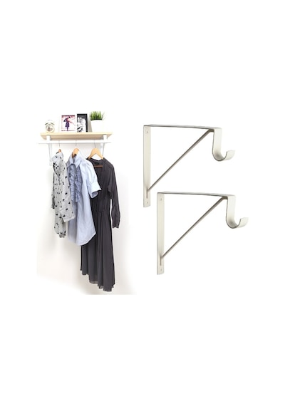 Depolife Raf Duvar Asma Demiri 2 Adet Metal Braket 20X20 Askılıklı