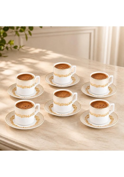 Vildan 6 Kişilik Kahve Fincan Takımı, 100 Ml, Gold Diğer