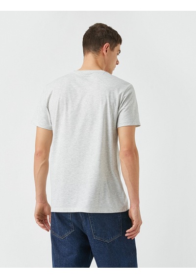 Koton V Yaka Basic Tişört Gri 2Sam10383Hk Gri