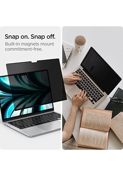 Macbook Air 13" M5/m4/m3/m2 İle Uyumlu Cam Ekran Koruyucu Safe View Privacy Hayalet - Afl06253 T