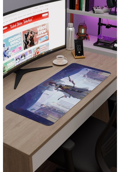 Kujou Sara Genshin Impact Anime Oyuncu V1 - 70x30 Xl Gaming Mouse Pad Fare Altlığı