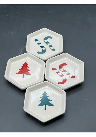 Meggdecor 4'lü Yeni Yıl Temalı Sosluk Lokumluk Kase