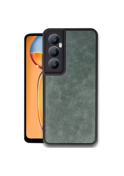 Realme C65 Uyumlu Kılıf Aras Deri Kapak - Koyu Yeşil