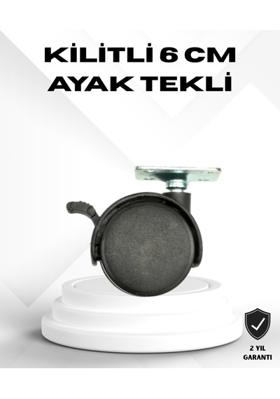 Kilitli 6 Cm Masa Ayağı Tekli Döner Tekerlek Çok Renkli