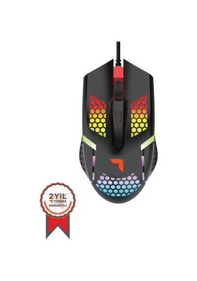 Çalışma Masası Ekipman Masaüstü Bileşeni Tm-15 Usb Rgb Aydınlatmalı Oyuncu Mouse Siyah