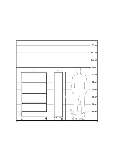Arges Dolap 4 Raflı Tek Çekmeceli 88x30x163 Çam-antrasit Atlas Çam