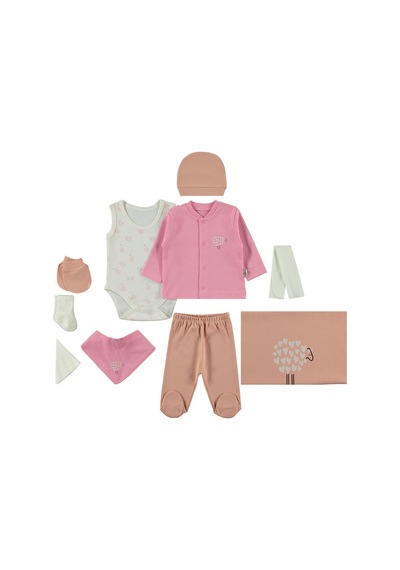 Bebbek Baby Lamb Zıbın Setleri - Pudra Somon-pembe