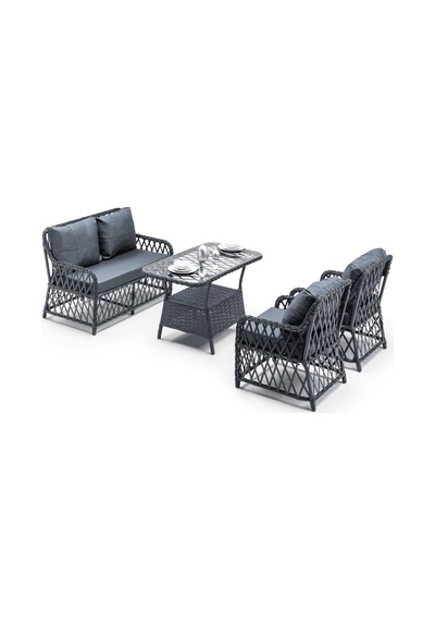 Med Rattan Bahçe Balkon Mobilyası 2+1+1+masa Bahçe Takımı Balkon Mobilyası Diğer