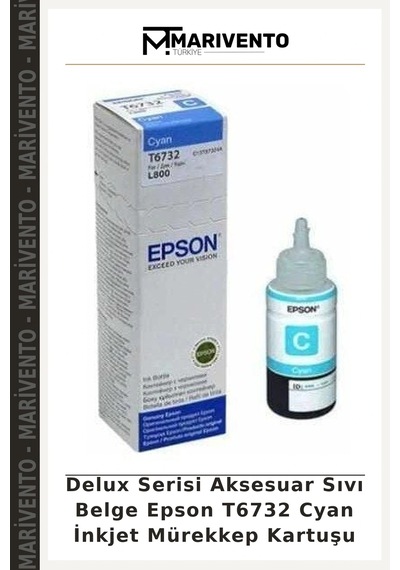 Delux Serisi Aksesuar Sıvı Belge Epson T6732 Cyan İnkjet Mürekkep Kartuşu