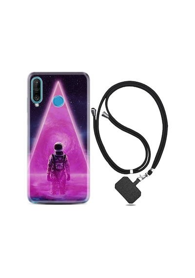 Huawei P30 Lite Kılıf Boyun Askılı Astro Purple 1890