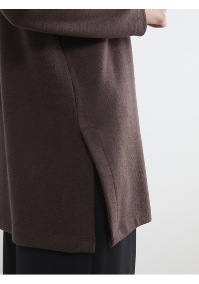 Lcw Modest Kahverengi Dik Yaka Kadın Sweatshirt Tunik