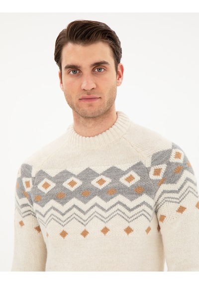 Pierre Cardin Erkek Ekru Kazak /triko 50296448-vr019 Ekru