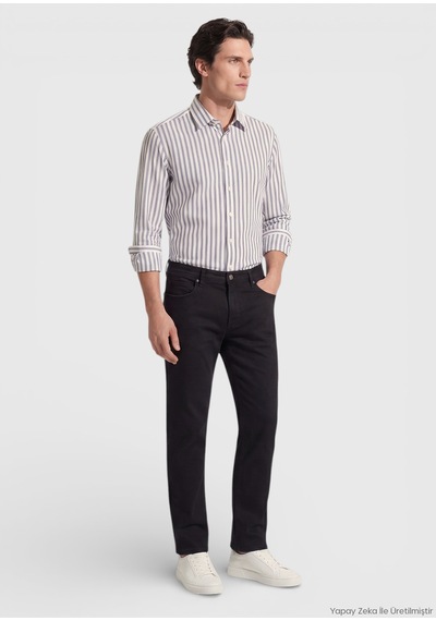 Ramsey Siyah Slim Fit Denim Pamuk Karışımlı Pantolon siyah
