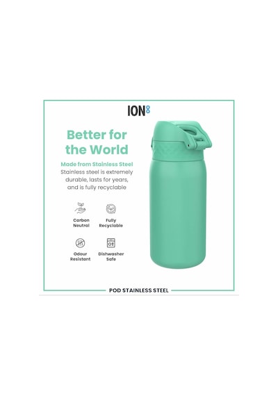 Ion8 - Paslanmaz Çelik Çocuk Suluk - Turkuaz - 400 Ml - Sızdırmaz