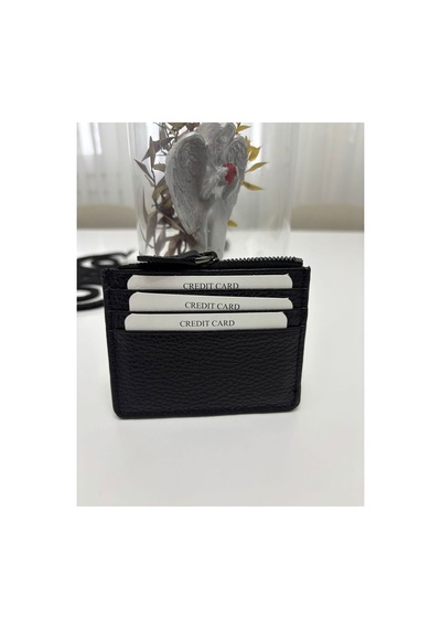 Store Erkek Gerçek Deri Kartlık Cüzdan Siyah