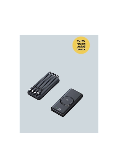 Çoklu Cihaz Uyumu İle Kablolu Ve Kablosuz Şarj Pratik Powerbank - Hs08377814-8266 Renkli Renkli
