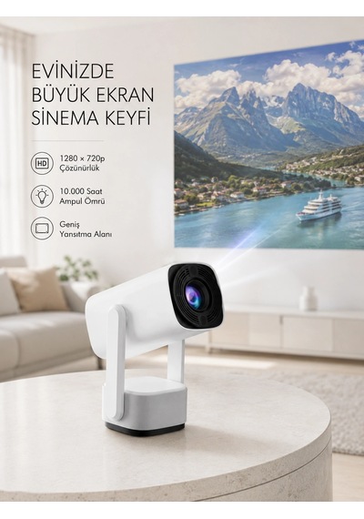 720p Hd Projeksiyon Cihazı Uzun Ömürlü Ampul, Canlı Renkler Ve Evde Sinema Keyfi - 15000