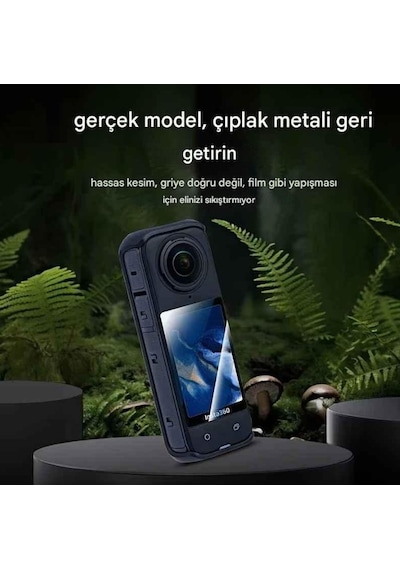 Insta360 X4 Aksiyon Kamera Uyumlu 4 Adet Şeffaf Ekran Koruyucu Nano Jelatin