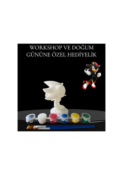 3d Shadow Figür Boyama Seti - Kendin Boya Hobi Ve Etkinlik Seti - Akrilik Boya + 2 Fırça