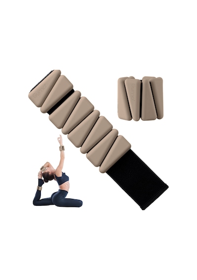 Gymo Pro Series Ayarlanabilir Silikon Bilek Ağırlığı 2x1kg Üçgen Toprak Bej