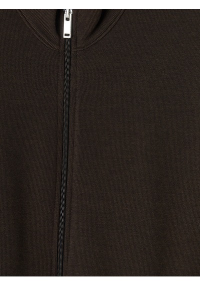 Lcwaıkıkı Classic Kahverengi Dik Yaka Erkek Fermuarlı Sweatshirt