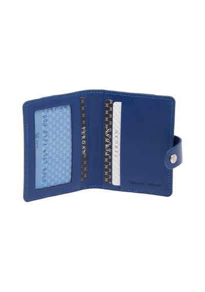 Tergan Koyu Mavi Deri Unisex Kredi Kartlık - S1kk00001653-j1f Mavi