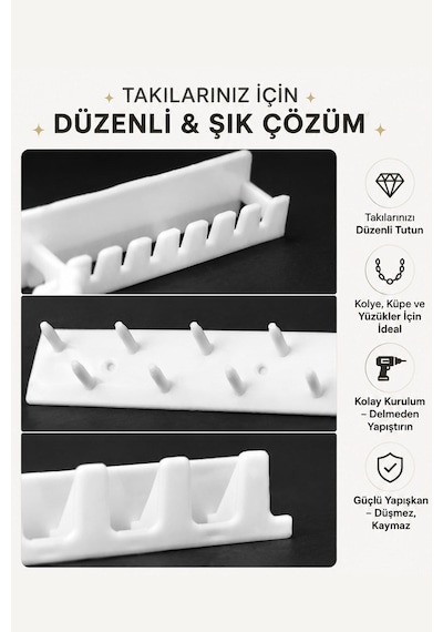 Yapışkanlı Takı Organizer Askısı Kolye Küpe Yüzük Bileklik Düzenleyici Takı Askılığı Diğer
