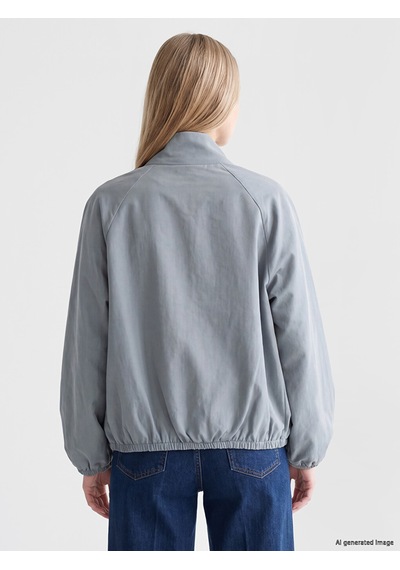 Lcw Vision Yeşil Dik Yaka Oversize Kadın Ceket