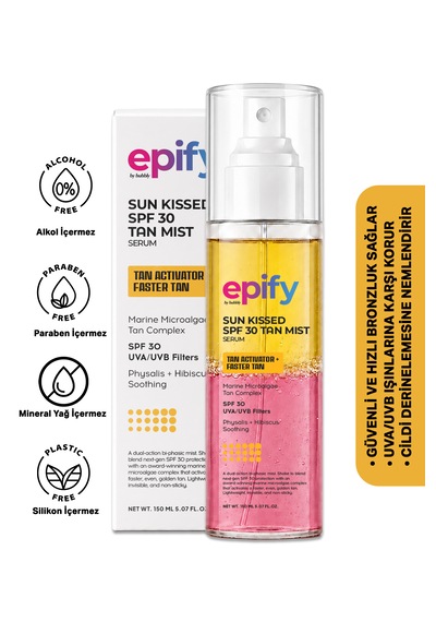 Epify Sun Kissed Spf 30 Mist Spray, 30 Faktör Self Tanning Spray, Bronzlaştırıcı Spray