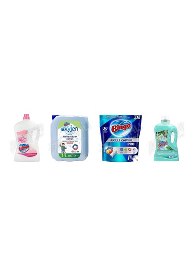 Bingo Yüzey Tem. Fresh 2.5 Lt + Çamaşır Suyu 4 Lt + Bulaşık Tab. 36'lı + Yüzey Tem. Fresh 2.5 Lt 4'lü Set Diğer
