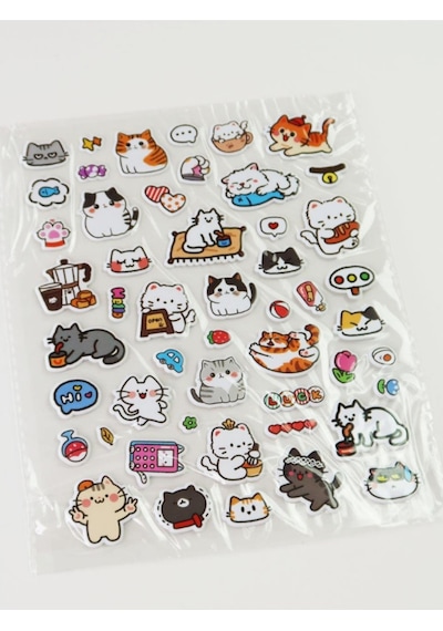 Hayvan Figürlü Puf Sticker Turuncu