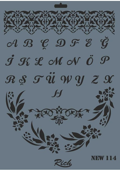 Rich New Seri N-114 Stencil 35X25 Cm