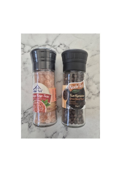 Seramik Öğütücülü Himalaya & Karabiber 2li Set Beyaz