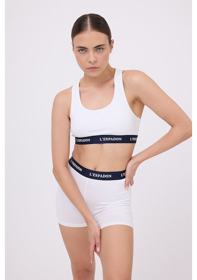 Racer Crop Top Racer Back Crop Top -3172 Beyaz
