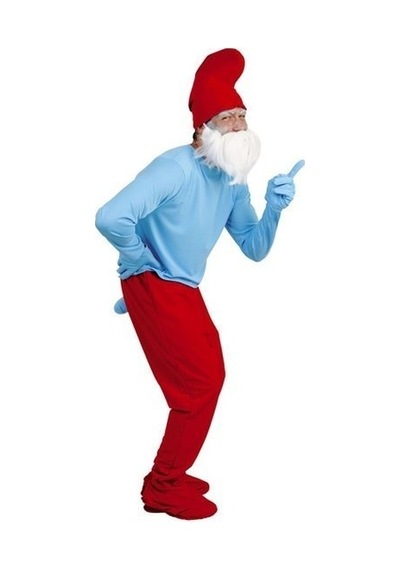 Yetişkin Şirin Baba Kostümü Model-2 Xl Beden